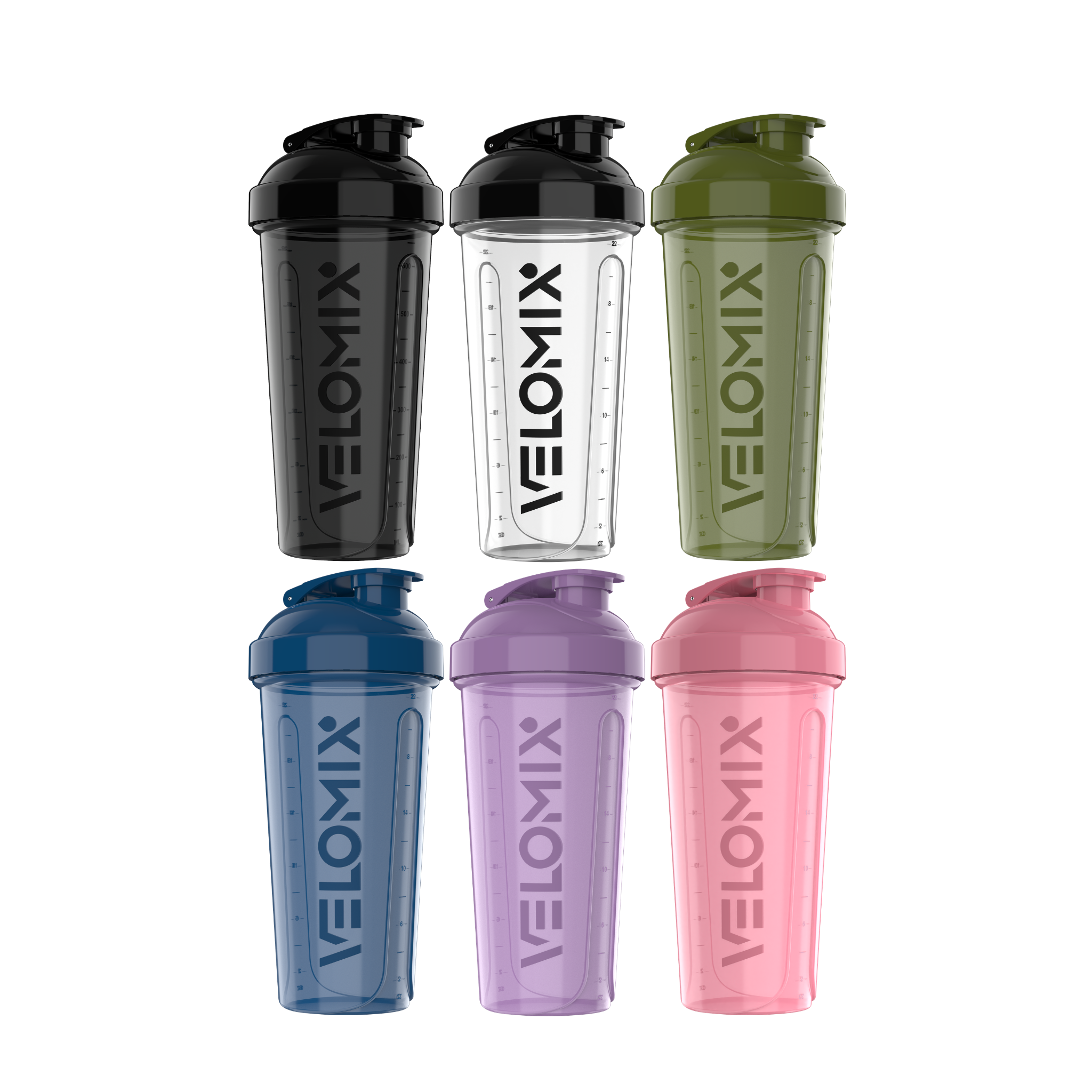 Velomix Power Series Leak Proof Shaker Bottle – 6 Pack 28 oz