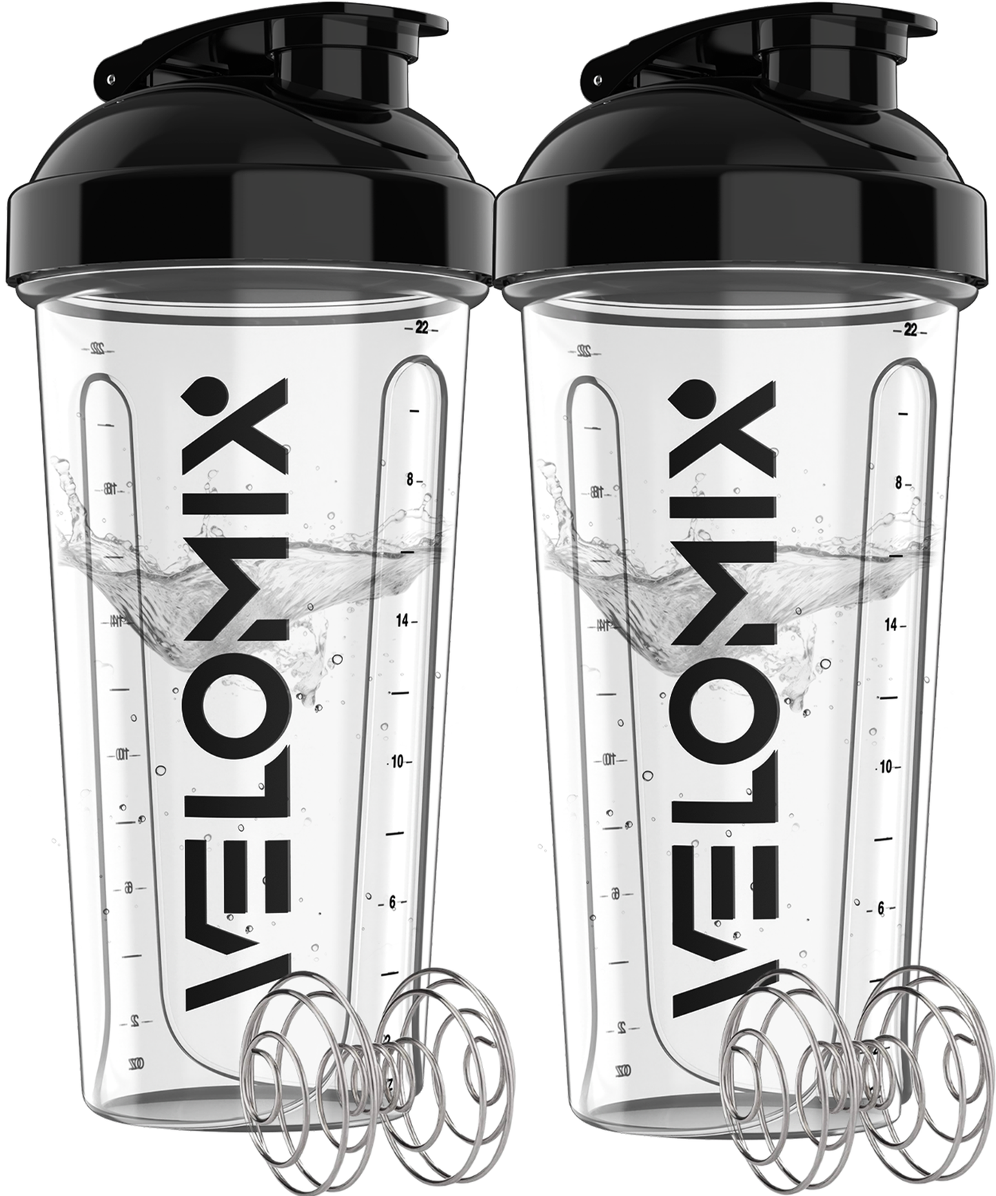 2 Pack - 28 oz Shaker Bottle - Clear Series