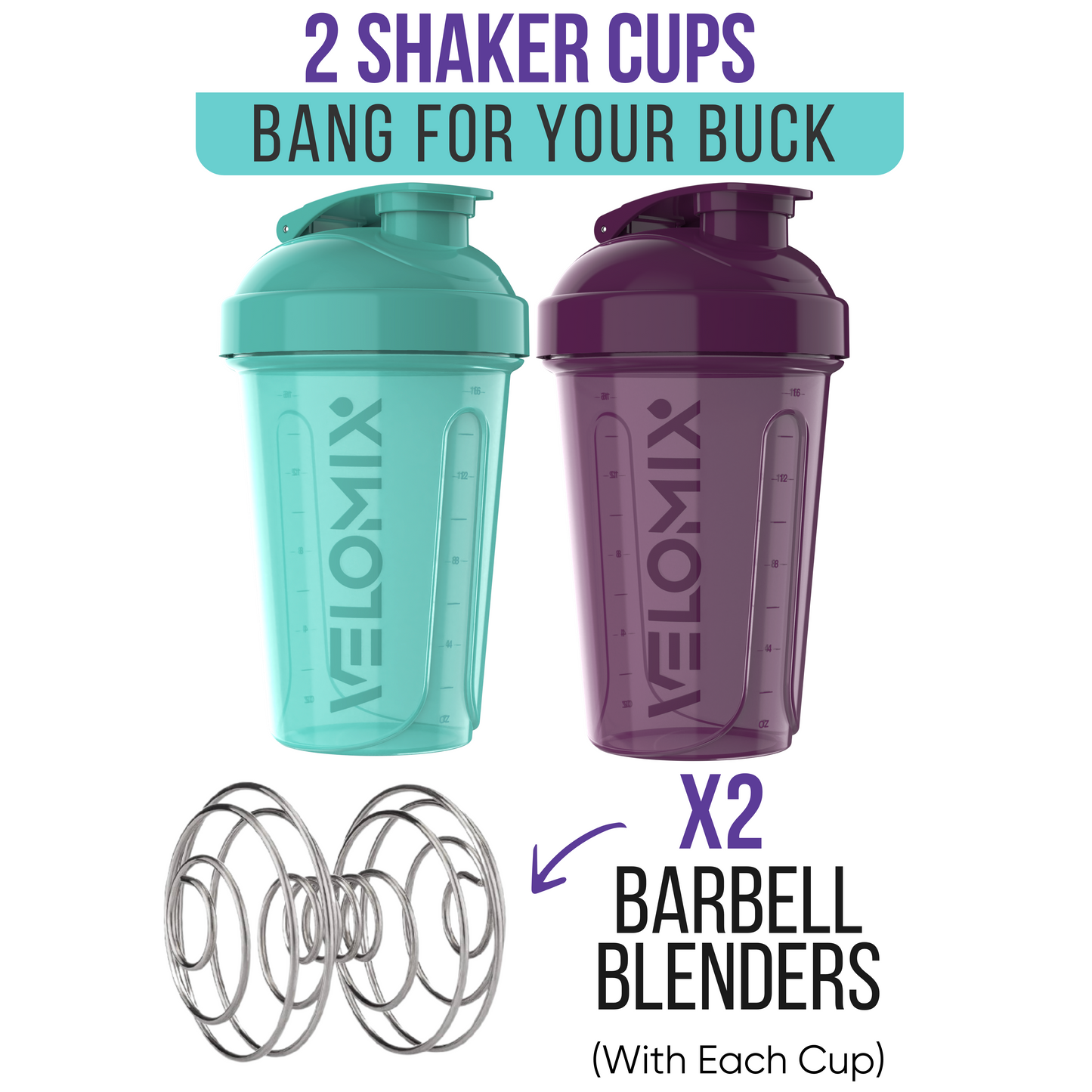 2 Pack - 20 oz Shaker Bottle - Aura Series