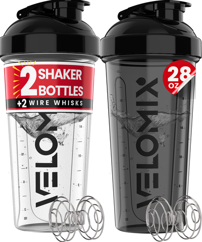 2 Pack - 28 oz Shaker Bottle - Clear Series