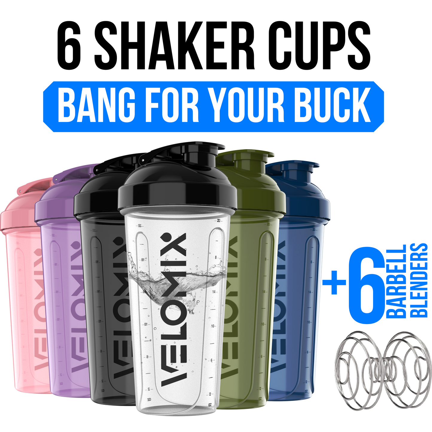 6 Pack - 28 oz Shaker Bottle - Power Series