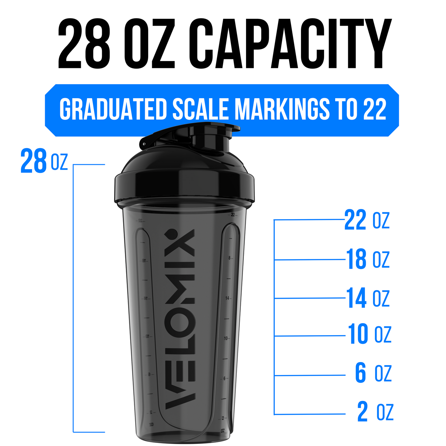 6 Pack - 28 oz Shaker Bottle - Power Series