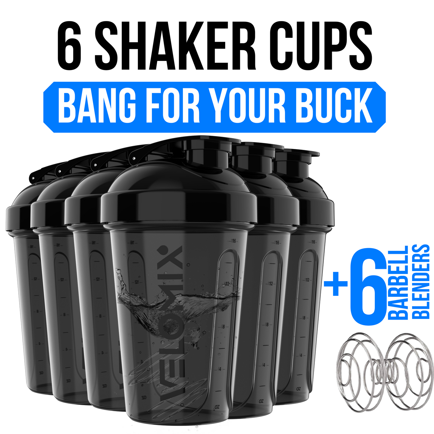 6 Pack - 20 oz Shaker Bottle - Core Series