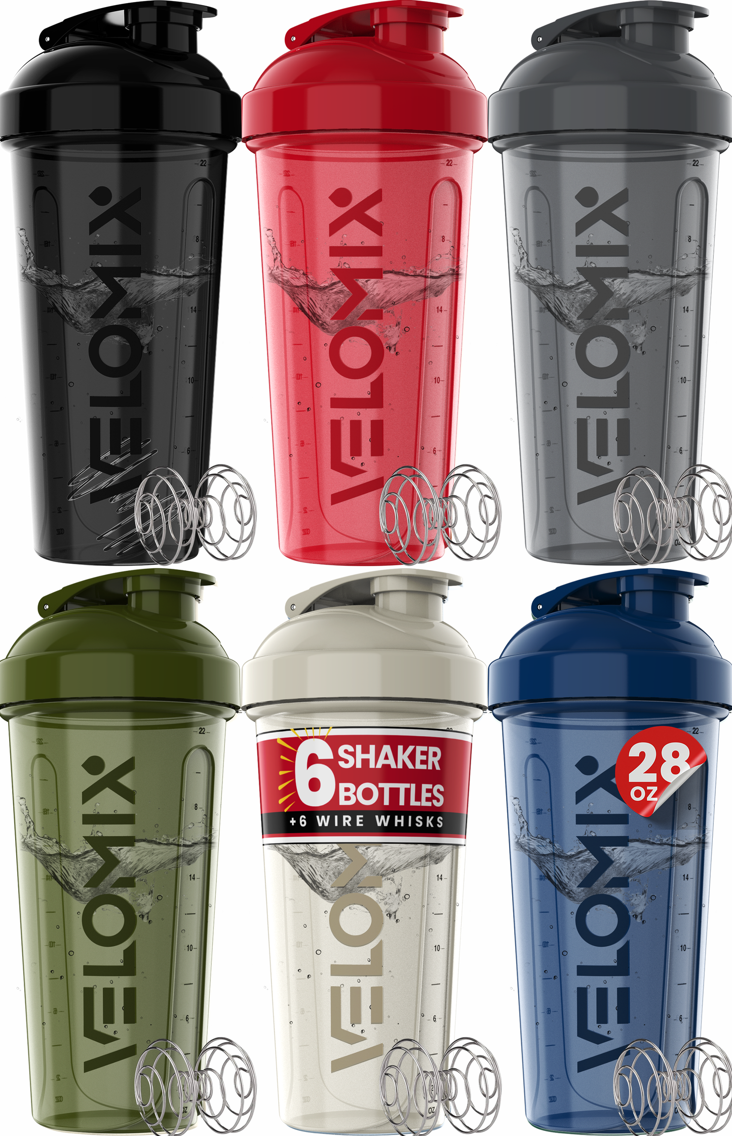 6 Pack - 28 oz Shaker Bottle - Core Series