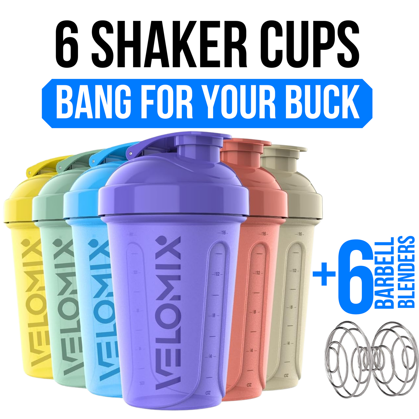 6 Pack - 20 oz Shaker Bottle - Aura Series