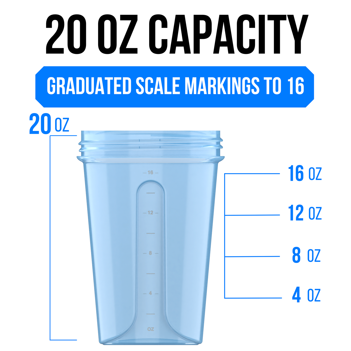 6 Pack - 20 oz Shaker Bottle - Aura Series