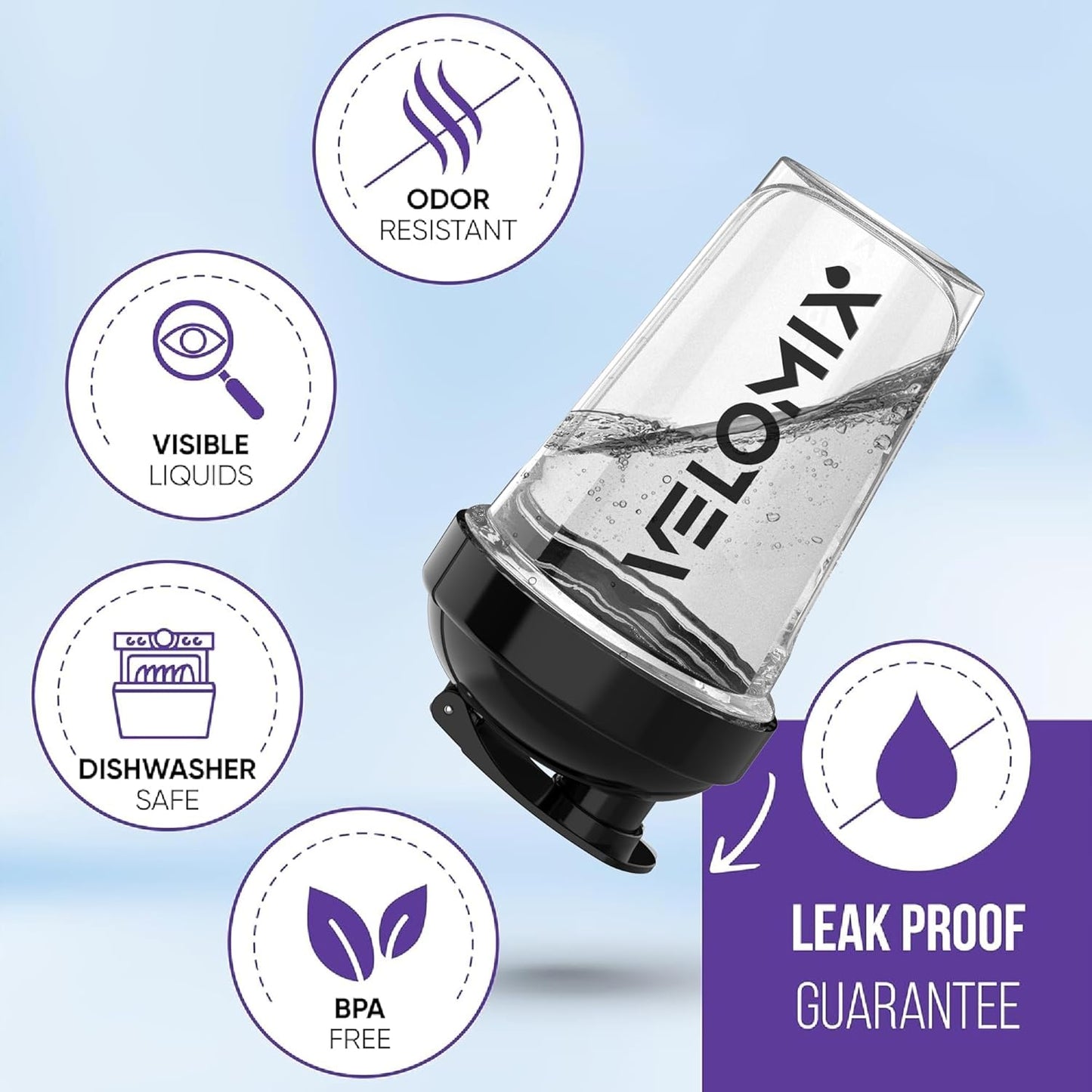 2 Pack - 20 oz Shaker Bottle - Clear Series