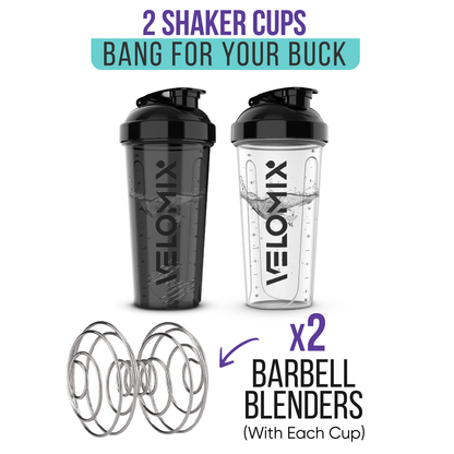 2 Pack - 28 oz Shaker Bottle - Clear Series