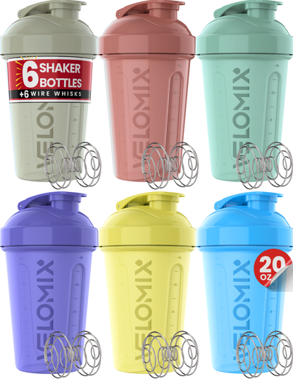6 Pack - 20 oz Shaker Bottle - Aura Series