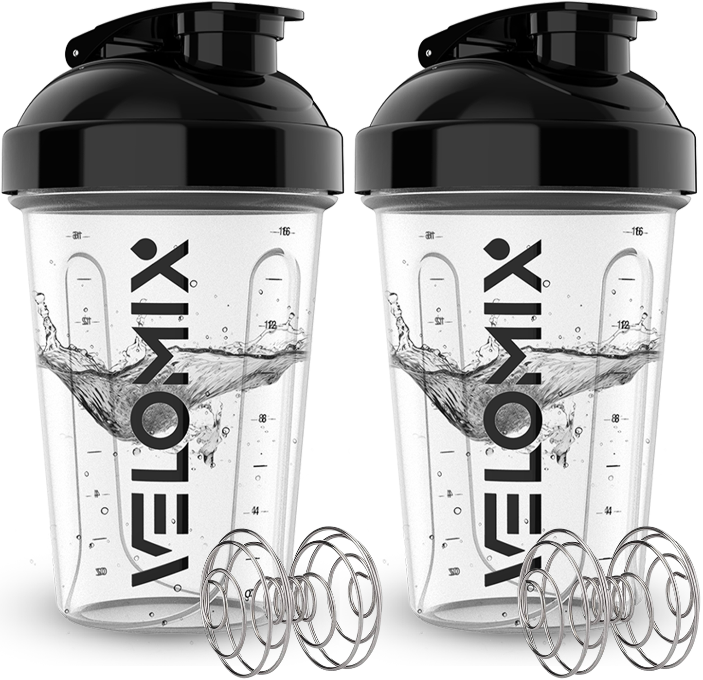 2 Pack - 20 oz Shaker Bottle - Clear Series